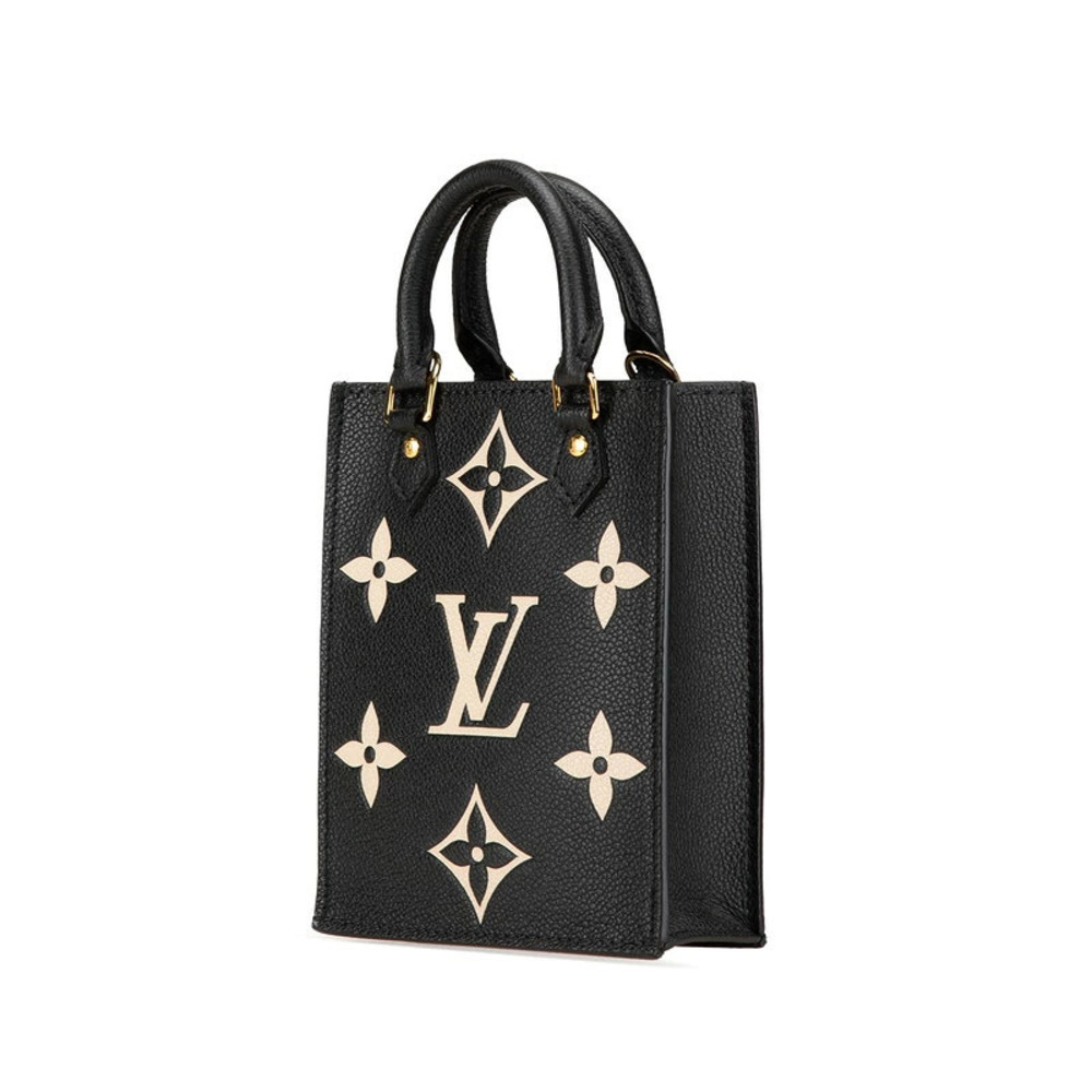 Louis Vuitton Monogram Plat Sac Empreinte Bag 2way Noir Calf Shoulder Black